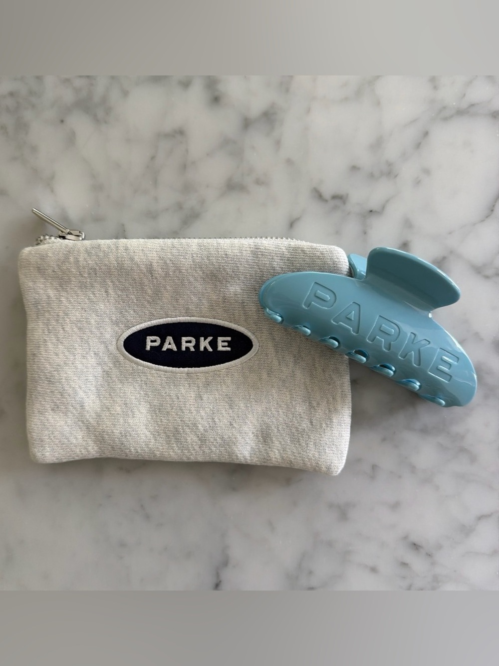 NEW PARKE Claw Clip and Zipper Pouch in Frosting